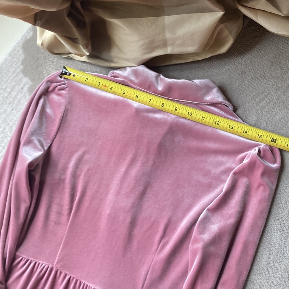 Beautiful Jude Conally rose color, soft velveteen dress - Picture 13 of 16